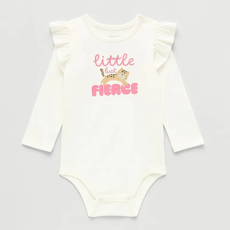 Okie Dokie Baby Girls Round Neck Long Sleeve Bodysuit