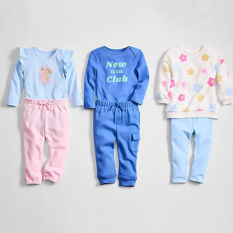 Okie Dokie Baby Girls Round Neck Long Sleeve Bodysuit