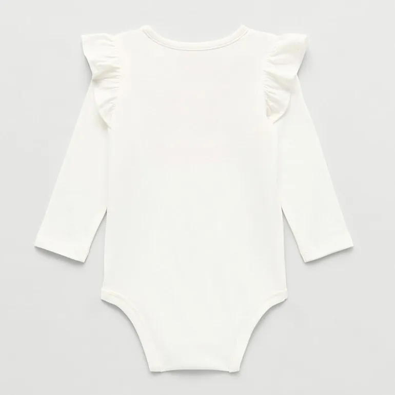 Okie Dokie Baby Girls Round Neck Long Sleeve Bodysuit