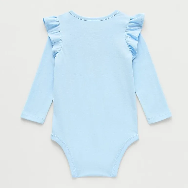 Okie Dokie Baby Girls Round Neck Long Sleeve Bodysuit