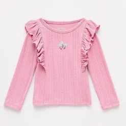 Okie Dokie Baby Girls Round Neck Long Sleeve T-Shirt