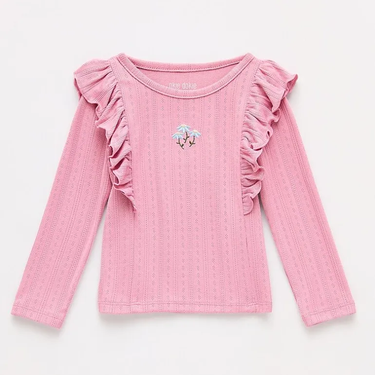 Okie Dokie Baby Girls Round Neck Long Sleeve T-Shirt