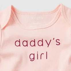Okie Dokie Baby Girls Round Neck Short Sleeve Rib Bodysuit