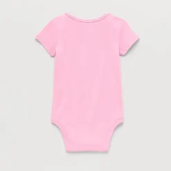 Okie Dokie Baby Girls Round Neck Short Sleeve Rib Bodysuit