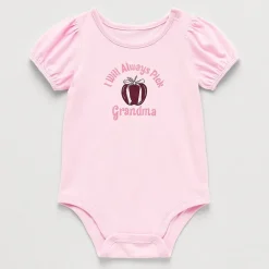 Okie Dokie Baby Girls Round Neck Short Sleeve Bodysuit