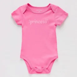 Okie Dokie Baby Girls Round Neck Short Sleeve Rib Bodysuit