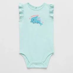 Okie Dokie Baby Girls Round Neck Sleeveless Bodysuit