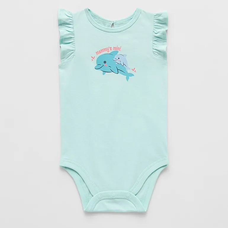 Okie Dokie Baby Girls Round Neck Sleeveless Bodysuit