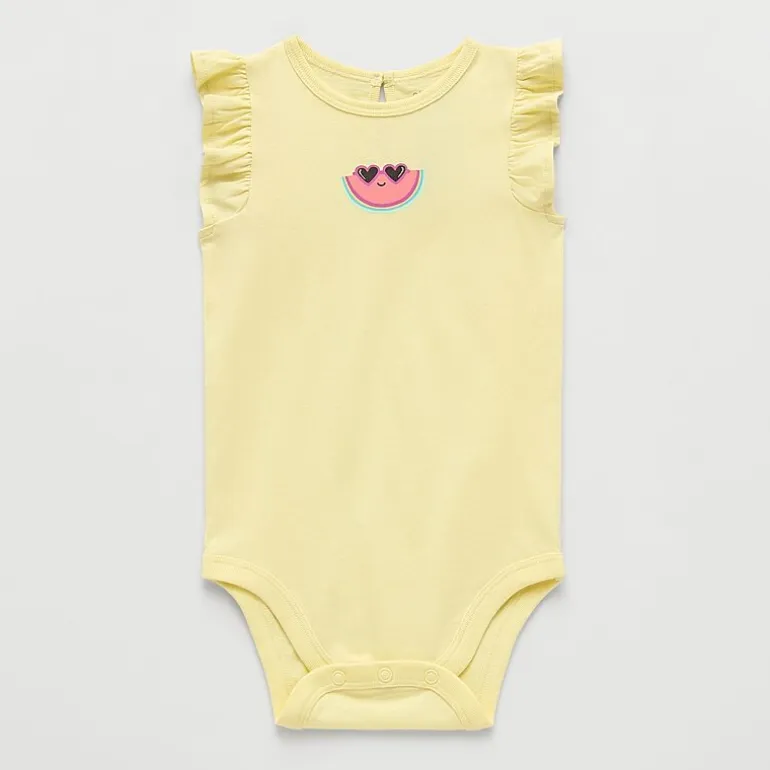 Okie Dokie Baby Girls Round Neck Sleeveless Bodysuit