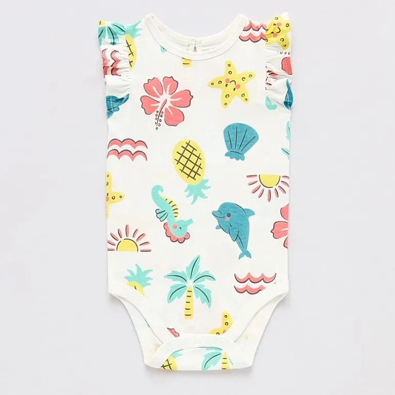 Okie Dokie Baby Girls Round Neck Sleeveless Bodysuit