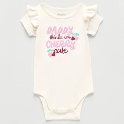 Okie Dokie Baby Girls Round Neck Short Sleeve Bodysuit