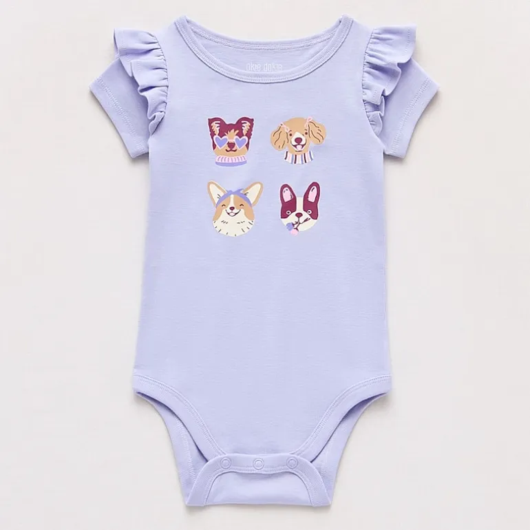 Okie Dokie Baby Girls Round Neck Short Sleeve Bodysuit