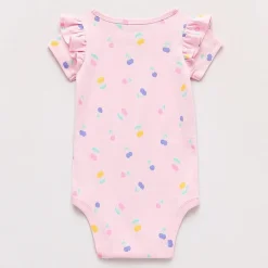 Okie Dokie Baby Girls Round Neck Short Sleeve Bodysuit