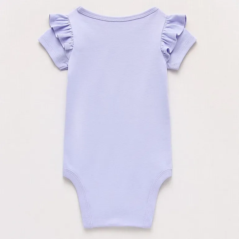 Okie Dokie Baby Girls Round Neck Short Sleeve Bodysuit