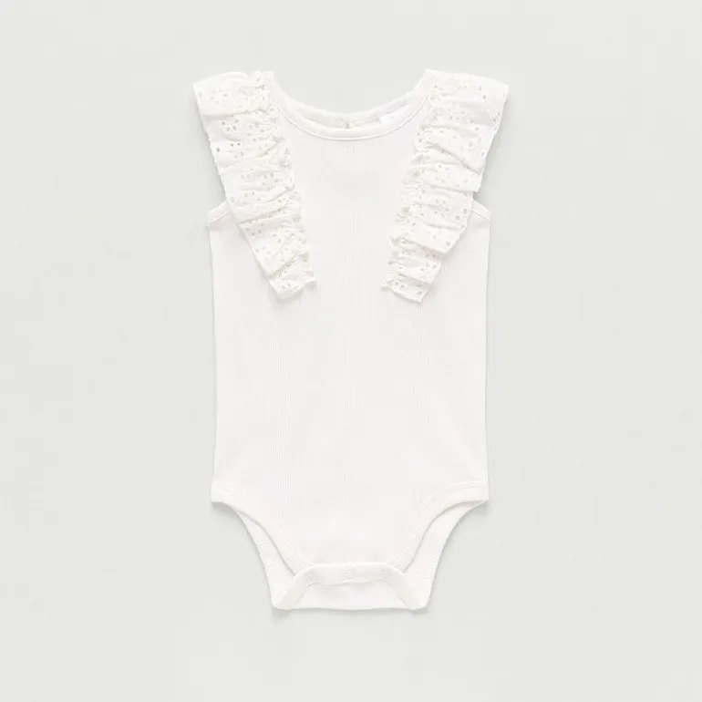Okie Dokie Baby Girls Round Neck Sleeveless Rib Bodysuit