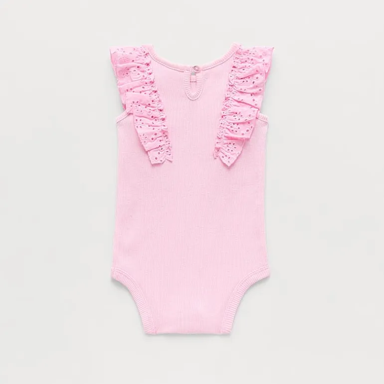 Okie Dokie Baby Girls Round Neck Sleeveless Rib Bodysuit