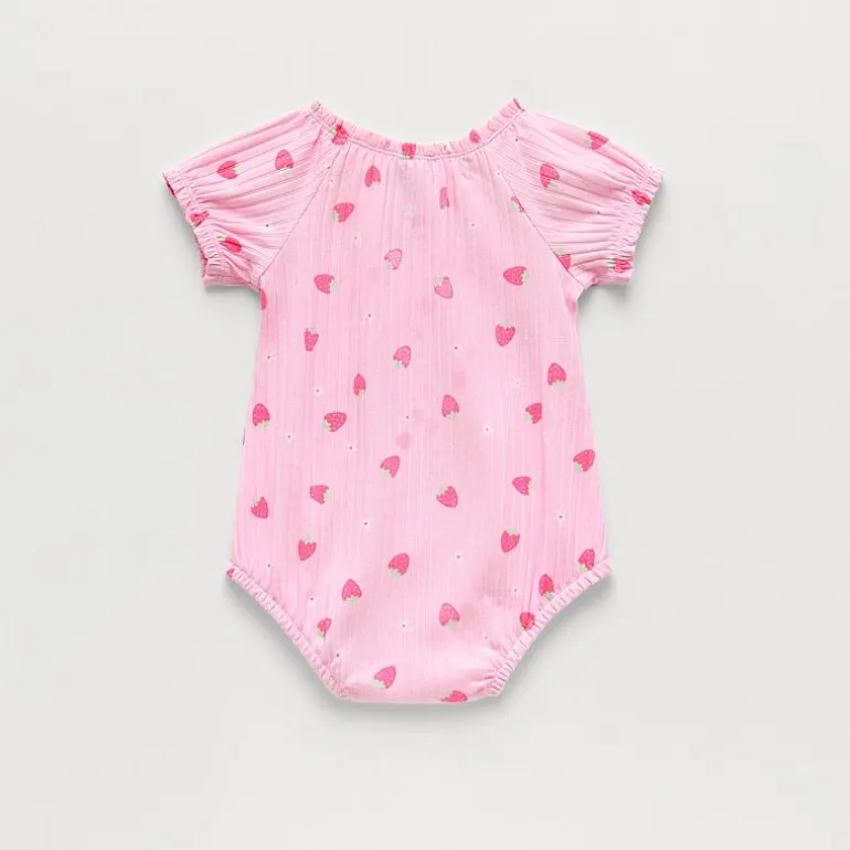 Okie Dokie Baby Girls Short Sleeve Romper