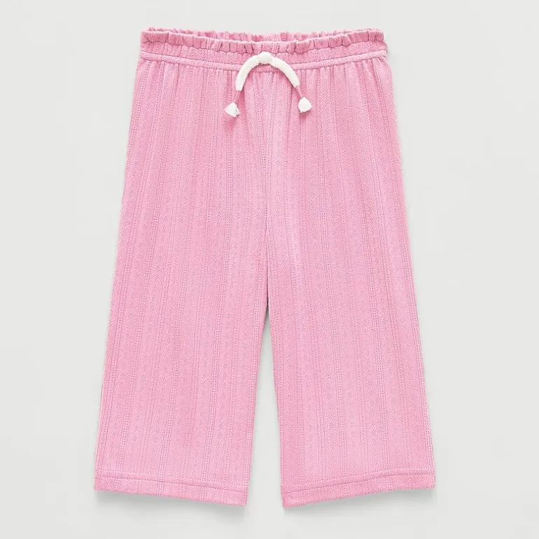 Okie Dokie Baby Girls Wide Leg Loose Fit Pull-On Pant