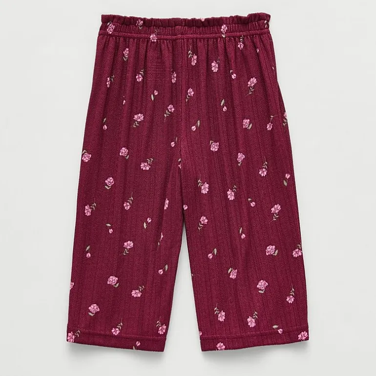 Okie Dokie Baby Girls Wide Leg Loose Fit Pull-On Pant