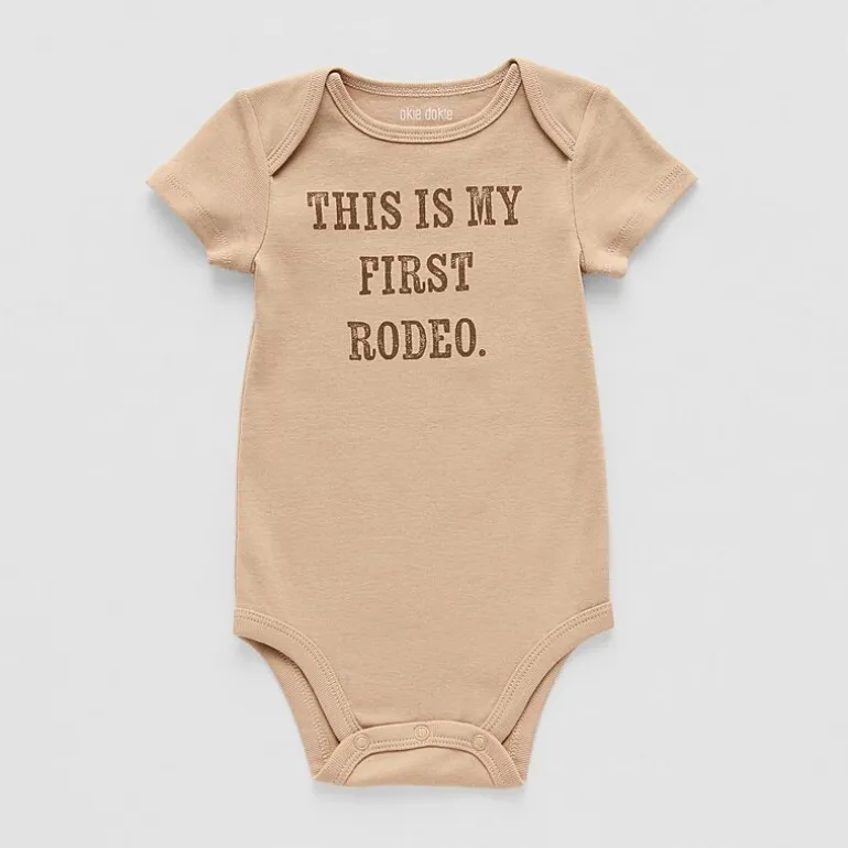 Okie Dokie Baby Unisex Round Neck Short Sleeve Rib Bodysuit