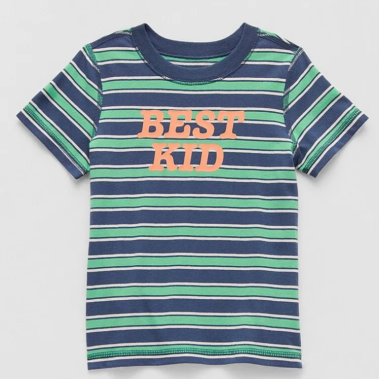 Okie Dokie Boys Easy-on + Easy-off Sensory Friendly Crew Neck Short Sleeve Adaptive Regular Fit Graphic T-Shirt