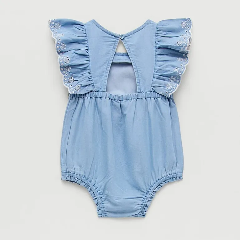 Okie Dokie Chambray Baby Girls Sleeveless Romper