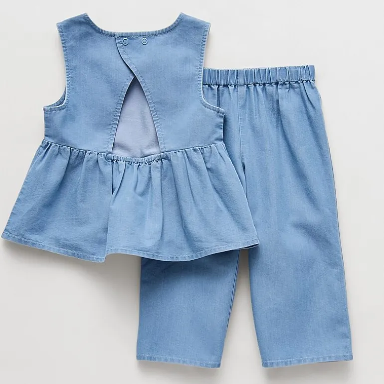 Okie Dokie Chambray Toddler & Little Girls 2-pc. Pant Set