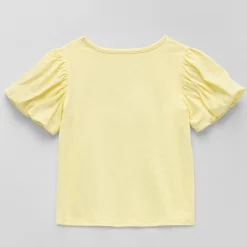 Okie Dokie Girls Crew Neck Puff Sleeve Graphic T-Shirt