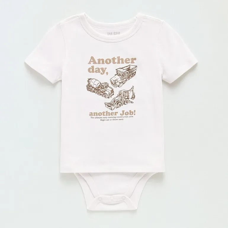 Okie Dokie Toddler Boys Bodysuit Closure Adaptive Crew Neck Short Sleeve Bodysuit