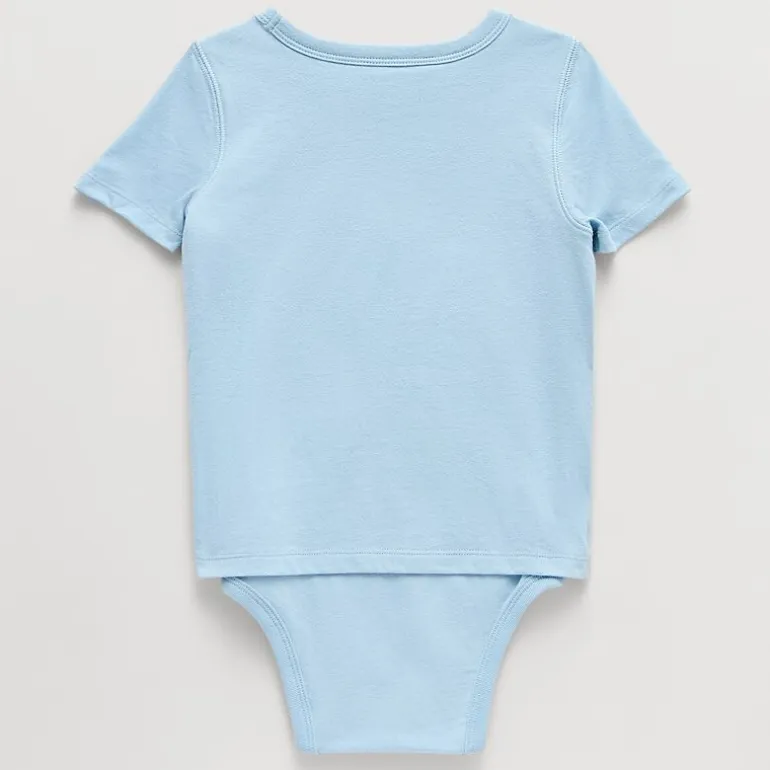 Okie Dokie Toddler Boys Hidden Access Opening Adaptive Round Neck Short Sleeve Bodysuit