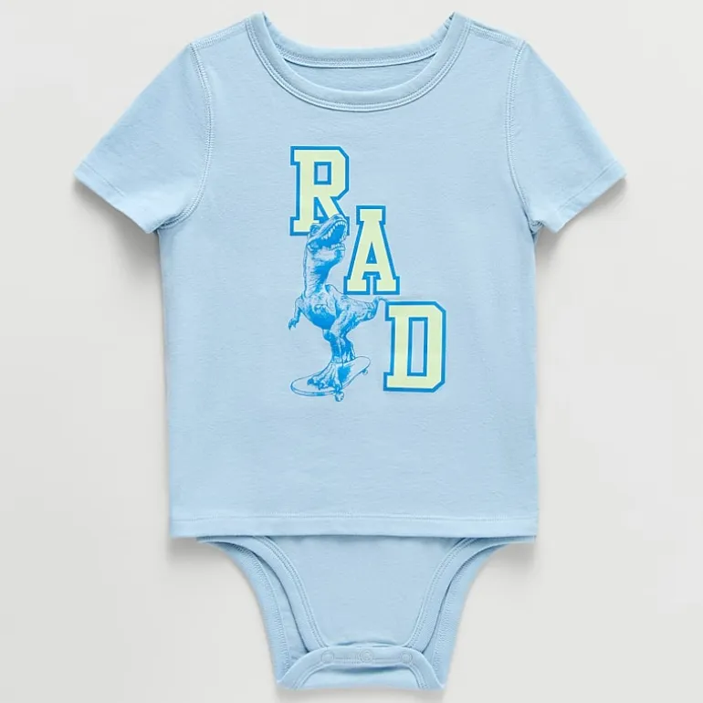 Okie Dokie Toddler Boys Hidden Access Opening Adaptive Round Neck Short Sleeve Bodysuit