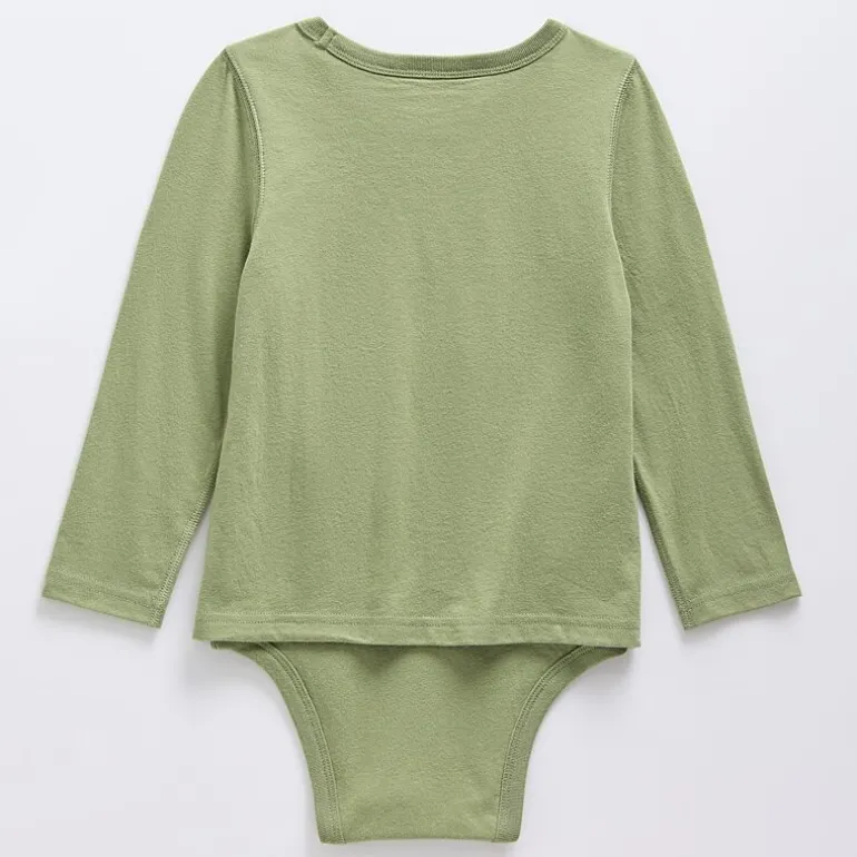 Okie Dokie Toddler Boys Hidden Access Opening Sensory Friendly Adaptive Crew Neck Long Sleeve Bodysuit