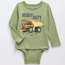 Okie Dokie Toddler Boys Hidden Access Opening Sensory Friendly Adaptive Crew Neck Long Sleeve Bodysuit