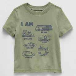 Okie Dokie Toddler Boys Sensory Friendly Round Neck Short Sleeve Adaptive Regular Fit Graphic T-Shirt