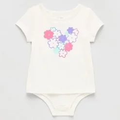 Okie Dokie Toddler Girls Hidden Access Opening Sensory Friendly Adaptive Round Neck Short Sleeve Bodysuit
