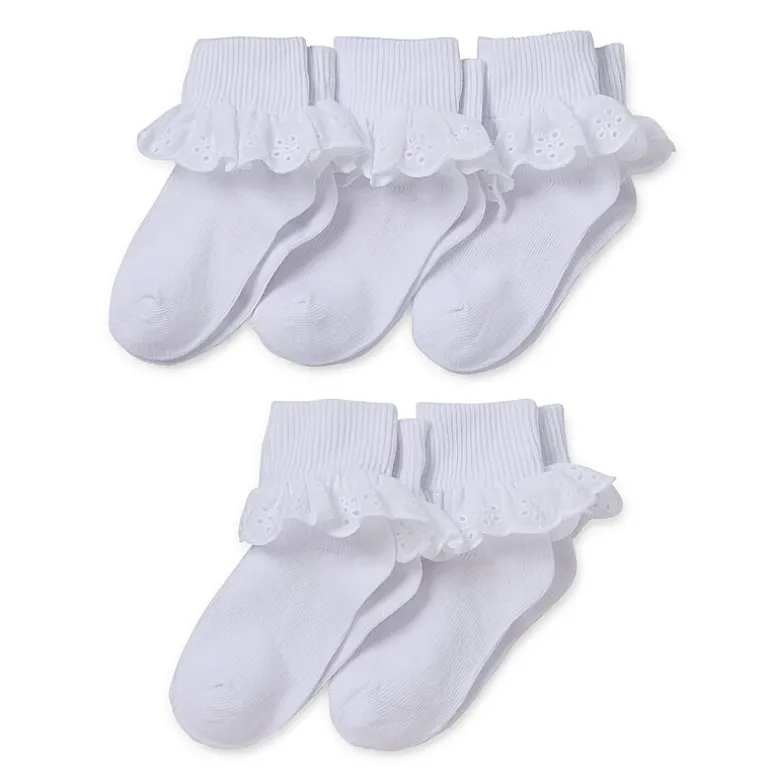 Okie Dokie Toddler Girls 5 Pair Turncuff Socks