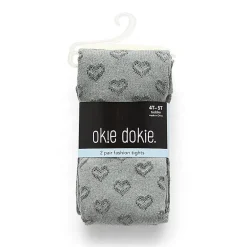Okie Dokie Toddler Girls 2-pc. Hearts Tights