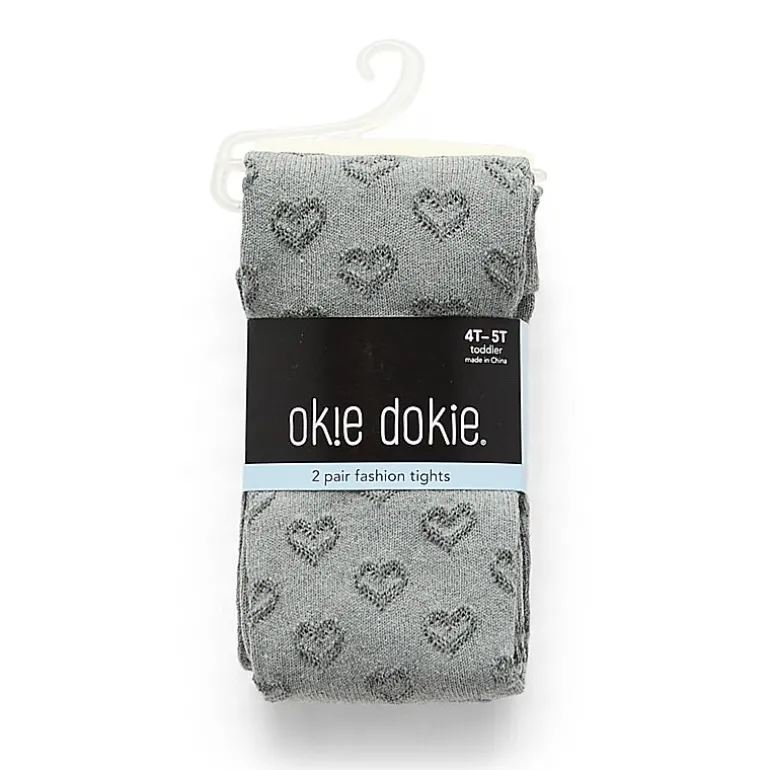 Okie Dokie Toddler Girls 2-pc. Hearts Tights