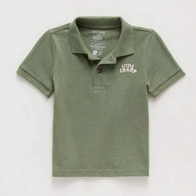 Okie Dokie Toddler & Little Boys Short Sleeve Regular Fit Polo Shirt