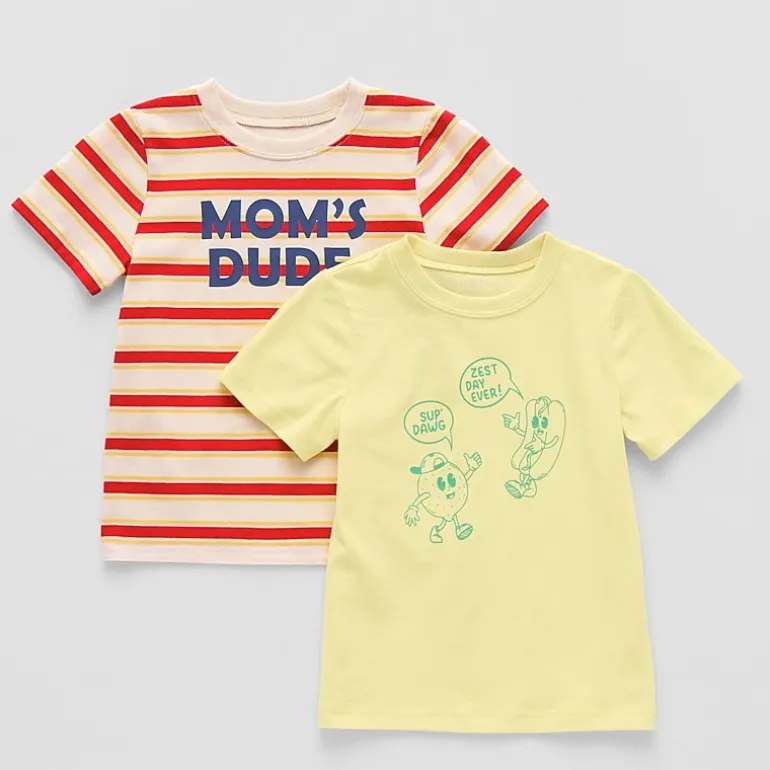 Okie Dokie Toddler & Little Boys Crew Neck Short Sleeve Regular Fit 2-pc. Graphic T-Shirt