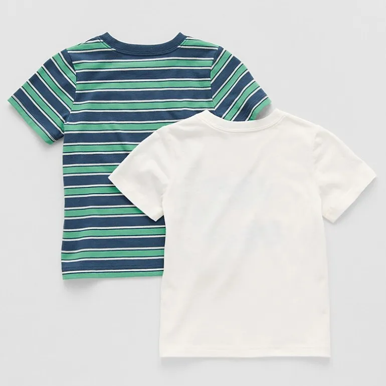 Okie Dokie Toddler & Little Boys Crew Neck Short Sleeve Regular Fit 2-pc. Graphic T-Shirt