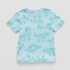 Okie Dokie Toddler & Little Boys Crew Neck Short Sleeve Regular Fit Graphic T-Shirt