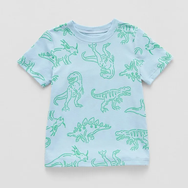 Okie Dokie Toddler & Little Boys Round Neck Short Sleeve Relaxed Fit Graphic T-Shirt