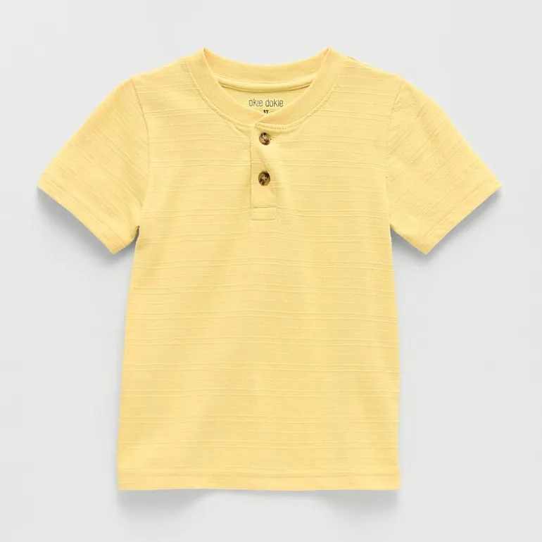 Okie Dokie Toddler & Little Boys Short Sleeve Regular Fit Henley Shirt