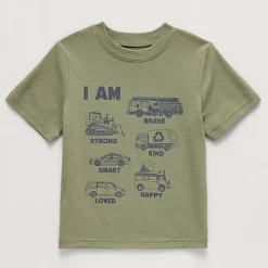 Okie Dokie Toddler & Little Boys Round Neck Short Sleeve Regular Fit Graphic T-Shirt
