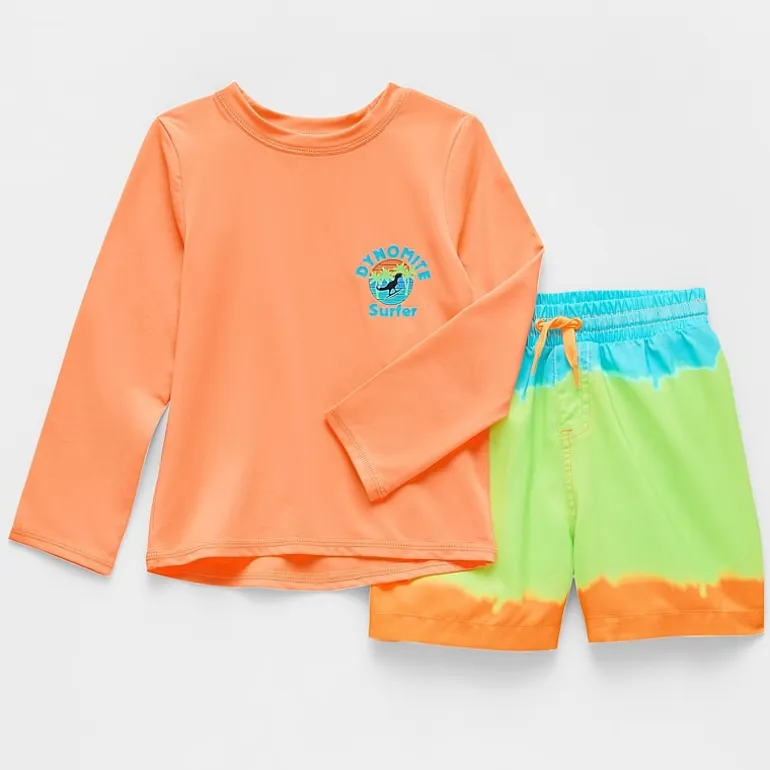 Okie Dokie Toddler & Little Boys Tie Dye 2-pc. Rash Guard Set