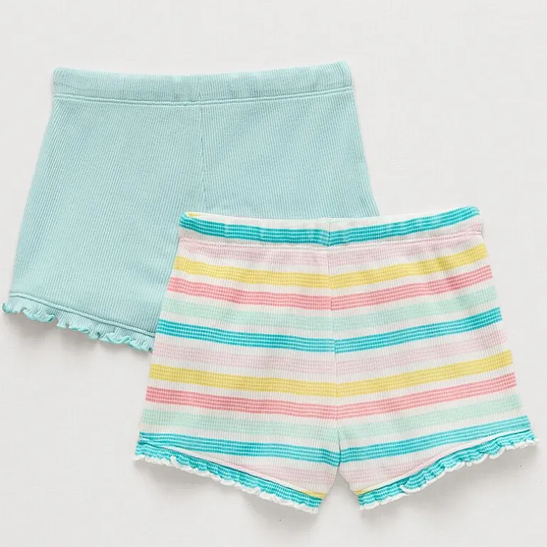 Okie Dokie Toddler & Little Girls 2 Pack Pull-On Short