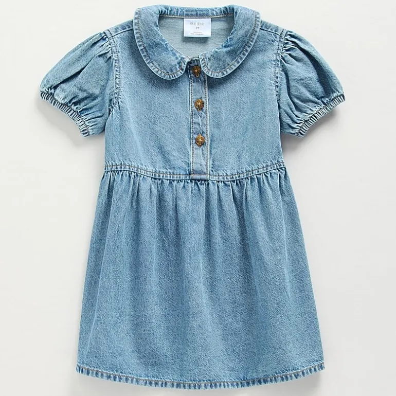 Okie Dokie Toddler & Little Girls Short Sleeve Cuffed A-Line Dress