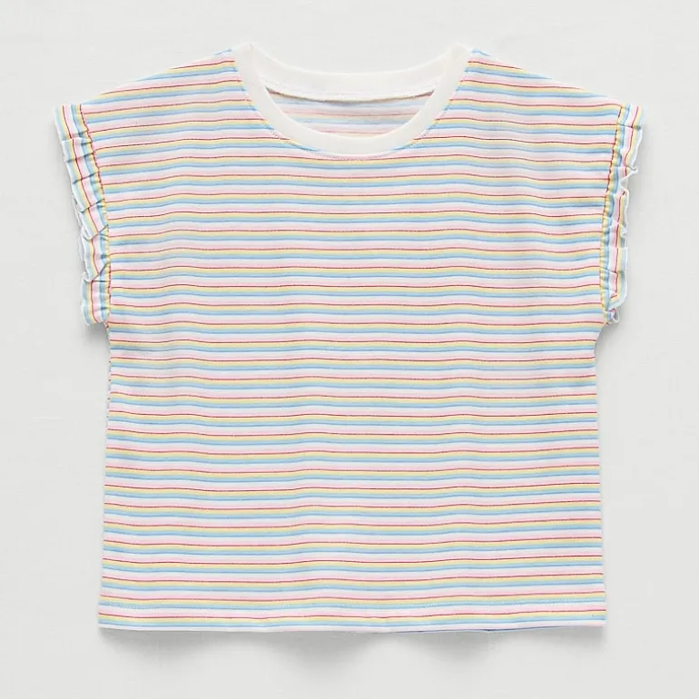 Okie Dokie Toddler & Little Girls Crew Neck Sleeveless Regular Fit Graphic T-Shirt