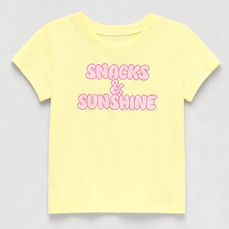 Okie Dokie Toddler & Little Girls Round Neck Short Sleeve Regular Fit Graphic T-Shirt
